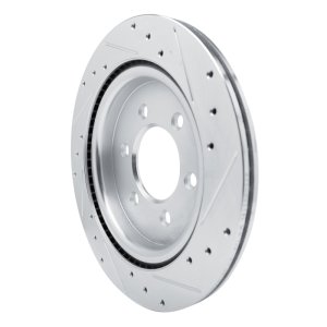 Ford Bronco Brake Rotor (1) - Rear Left - R1 Concepts - Drilled & Slotted - Silver - `21-`25